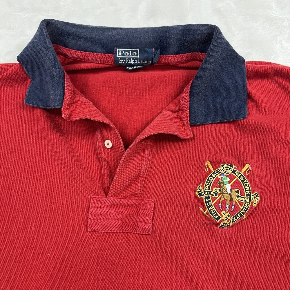 Polo Ralph Lauren Polo Shirt Mens 2XLT Red Crest Embroidered Short Sleeve Tall